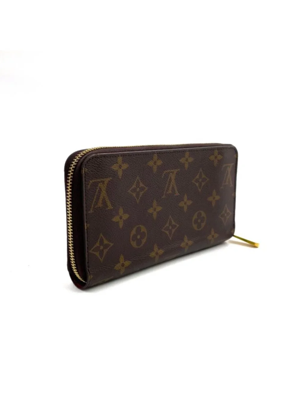 Louis Vuitton Zippy Wallet Monogram Fuchsia Leather Pink Purple Brown Round Gold
